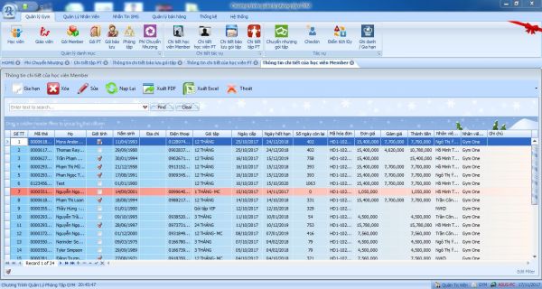 Phần mềm quản lý phòng tập thể hình
