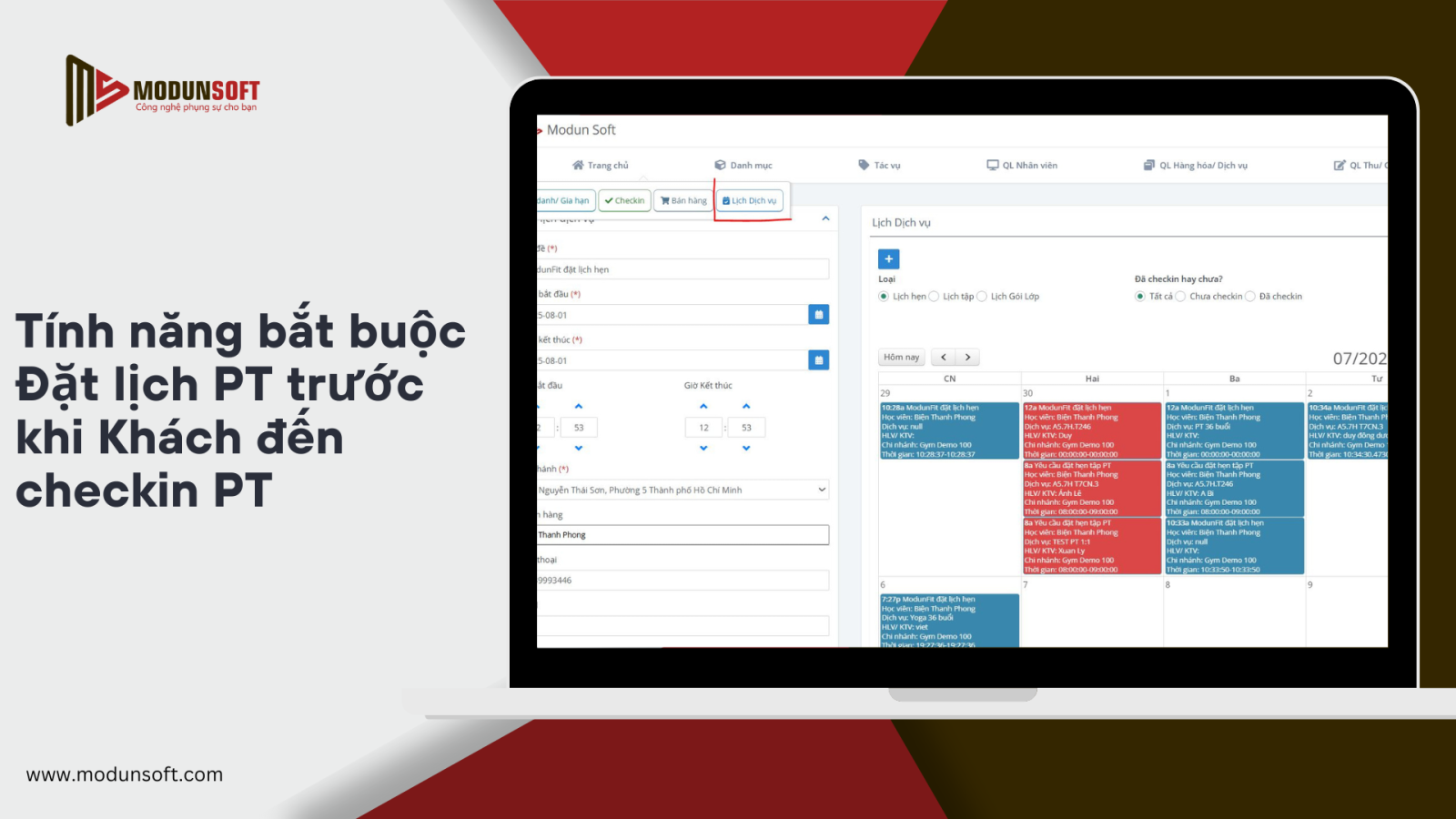 Dựa vào nhu cầu thực tế từ khách hàng phòng tập Private, với mong muốn khách hàng hoặc PT cần đặt lịch tập PT trên app quản lý gym trước khi đến tập PT
