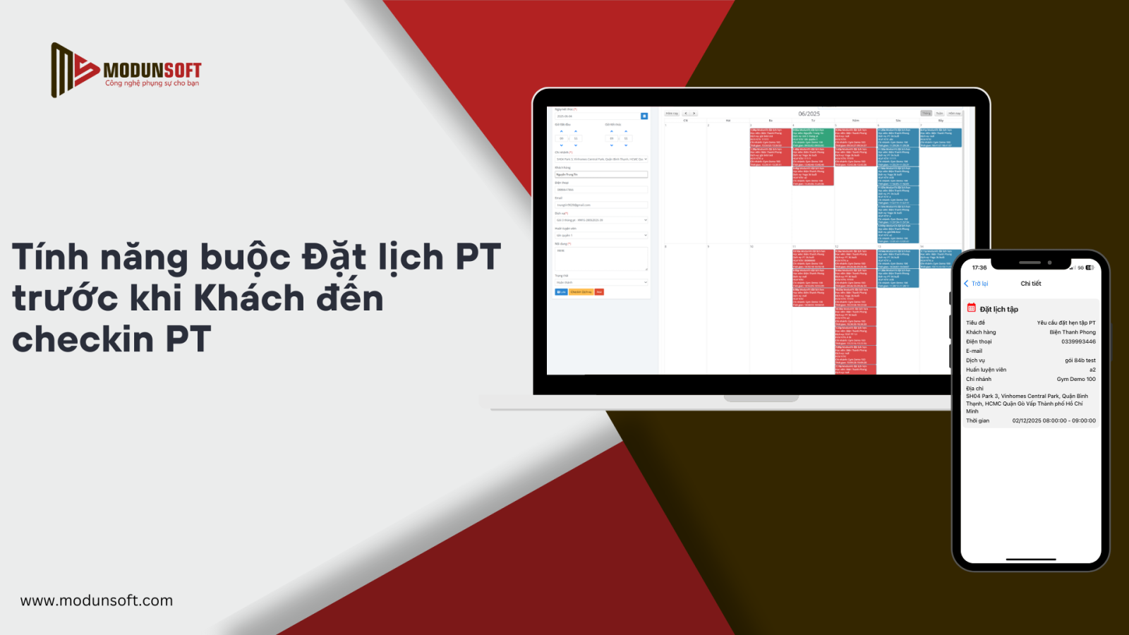 Tính Năng Khách Hàng hoặc PT Cần Đặt Lịch Tập PT Trên App Trước Khi Checkin PT