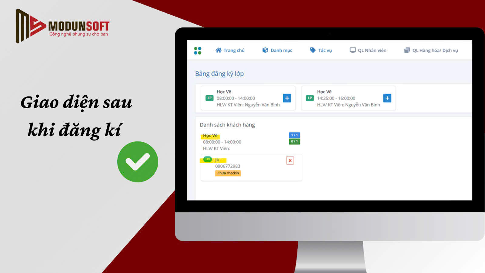TÍNH NĂNG ĐẶT LỊCH LỚP CỘNG ĐỒNG TRONG PHẦN MỀM QUẢN LÝ GYM MODUN