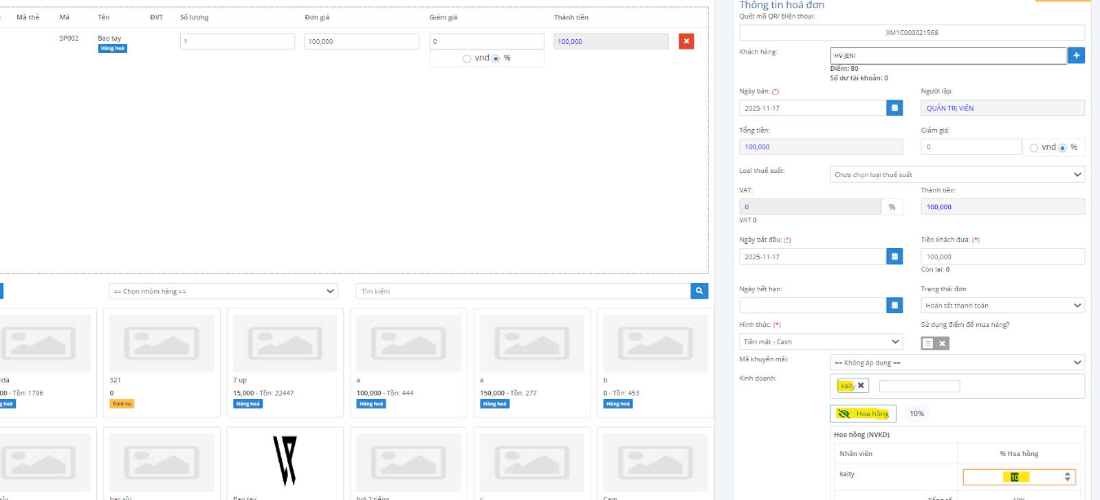 TÍNH NĂNG CHIA HOA HỒNG CỤ THỂ CHO NHIỀU NHÂN VIÊN KINH DOANH TRÊN HỢP ĐỒNG