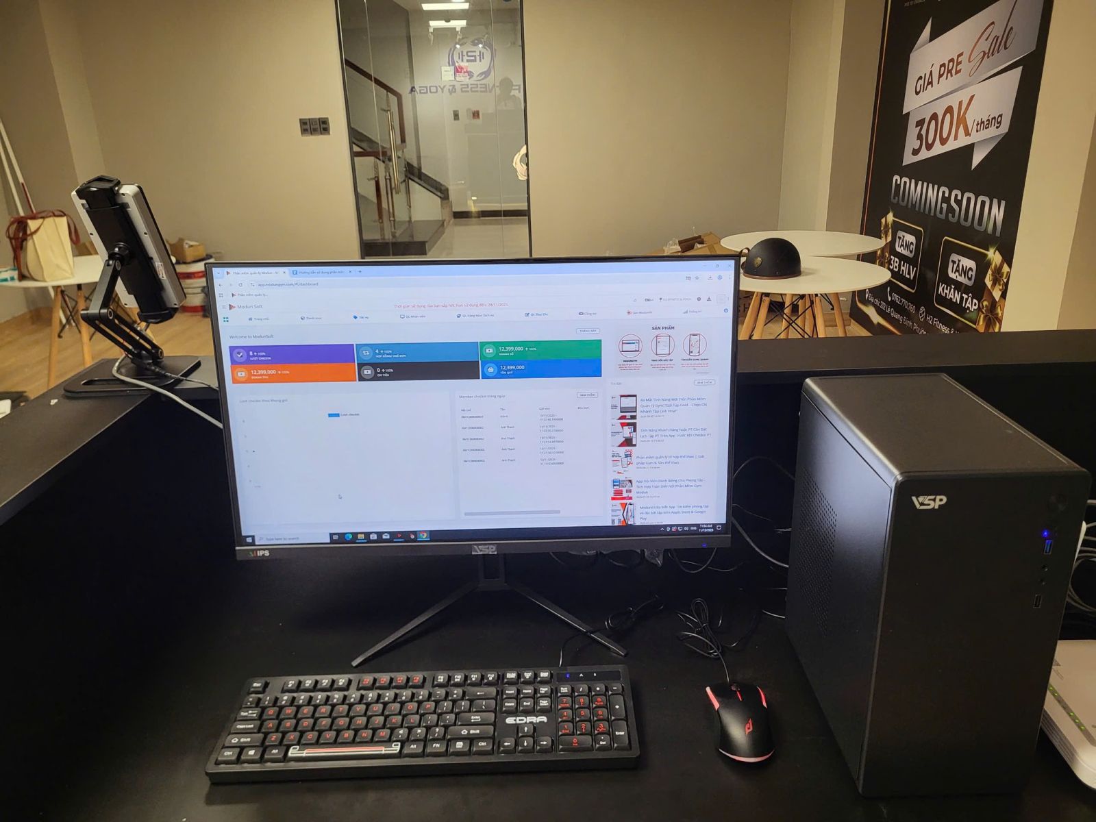 Modun triển khai phần mềm quản lý gym Modun, Máy chấm công checkin Face Id, và app hội viên, cho phòng tập H2 Fitness & Yoga tại Bình Thạnh, TP.Hồ Chí Minh.