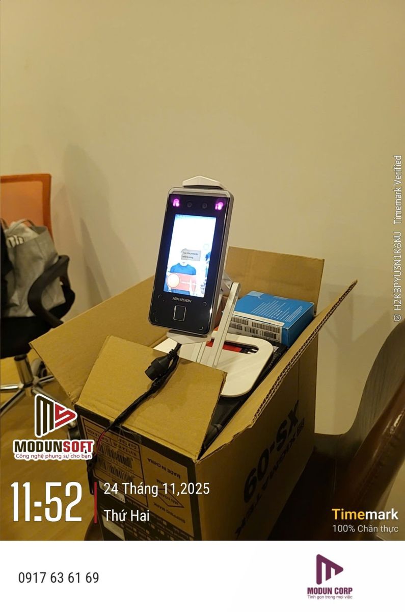 Modun triển khai phần mềm quản lý gym Modun, Máy chấm công Face Id, thẻ hội viên RFID và app hội viên, cho phòng tập GrindBox tại TP.Hồ Chí Minh.