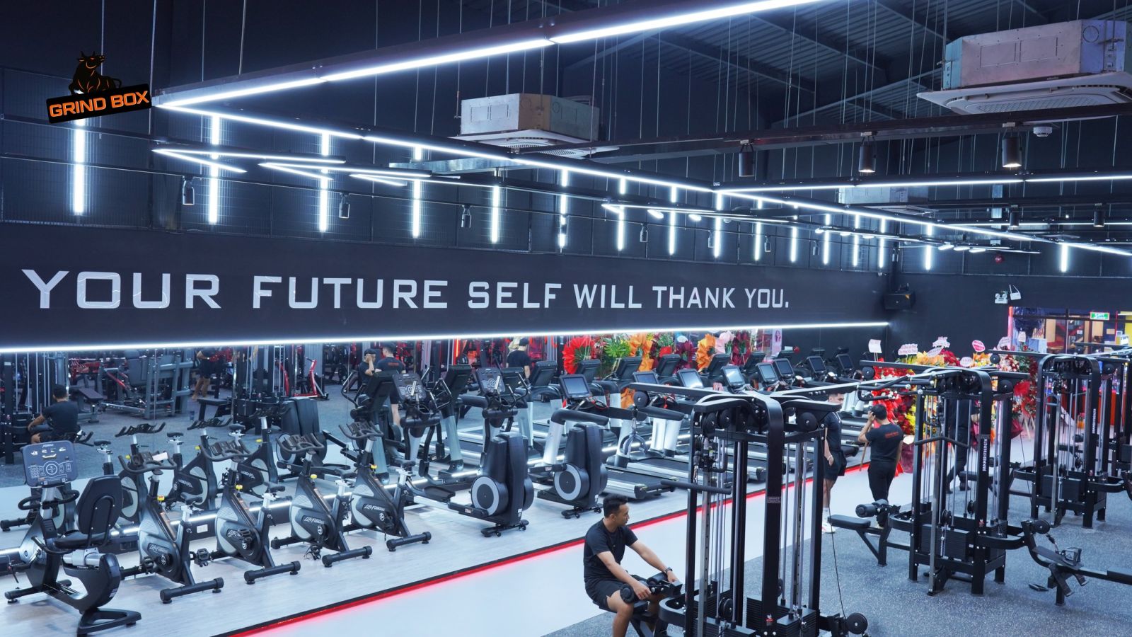 Modun triển khai phần mềm quản lý gym Modun, Máy chấm công Face Id, thẻ hội viên RFID và app hội viên, cho phòng tập GrindBox tại TP.Hồ Chí Minh.