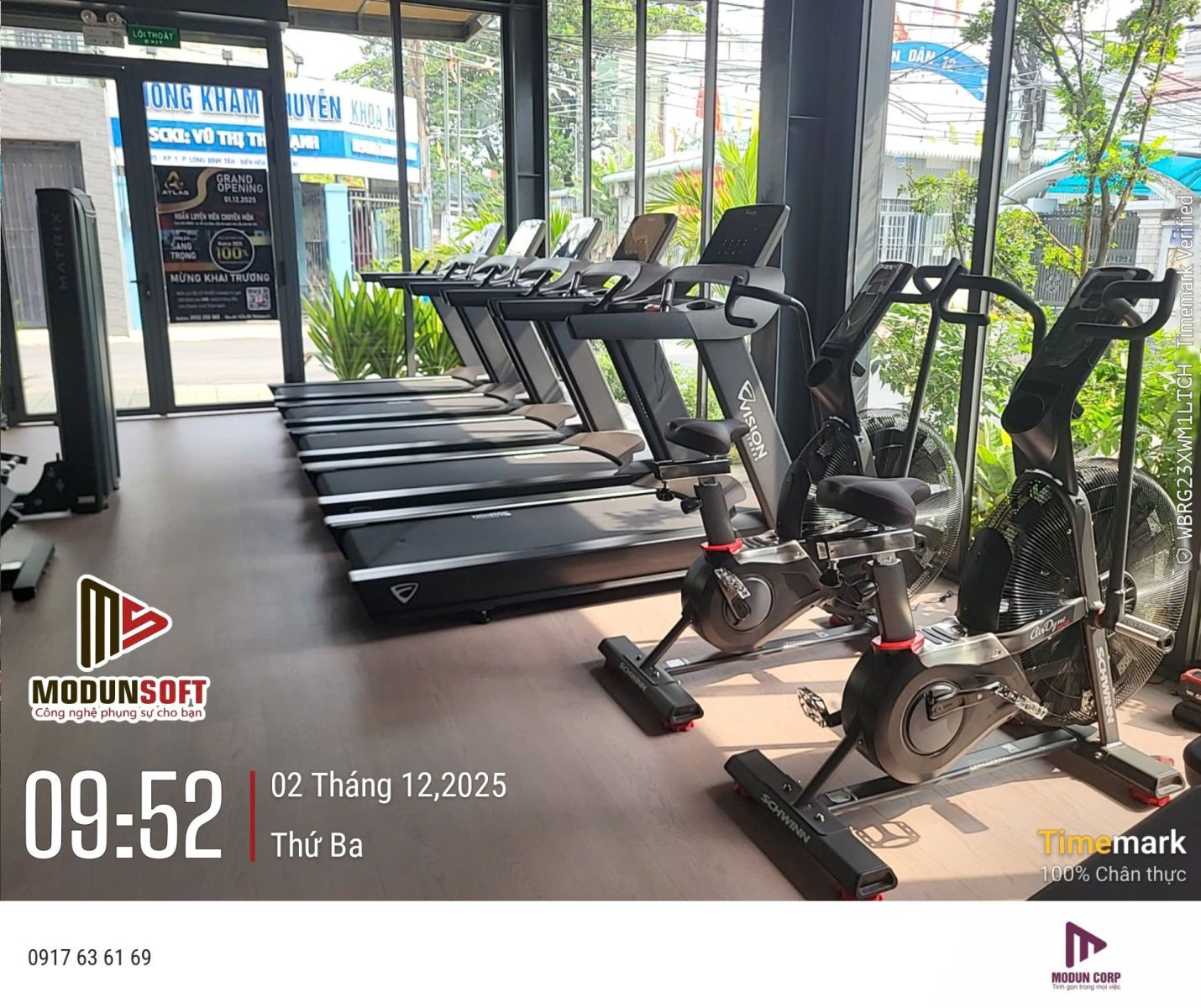 Modun triển khai phần mềm quản lý gym Modun, Máy chấm công Face Id, cổng flap kiểm soát ra vào và app hội viên, cho phòng tập Atlas Fitness tại Biên Hòa, Đồng Nai.
