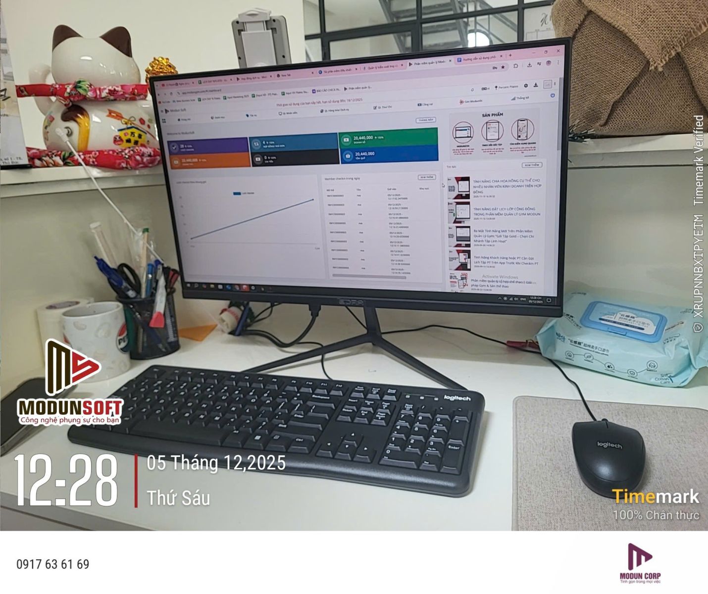 Modun triển khai phần mềm quản lý pilates Modun, Máy chấm công Face Id và app hội viên, cho phòng tập Percent Pilates Studio tại TP.Thủ Đức, TP.Hồ Chí Minh.