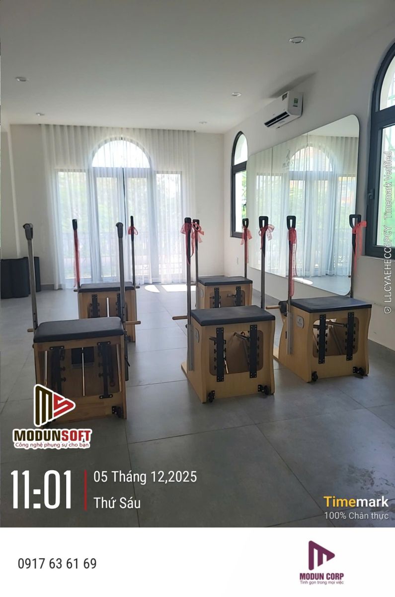 Modun triển khai phần mềm quản lý pilates Modun, Máy chấm công Face Id và app hội viên, cho phòng tập Percent Pilates Studio tại TP.Thủ Đức, TP.Hồ Chí Minh.
