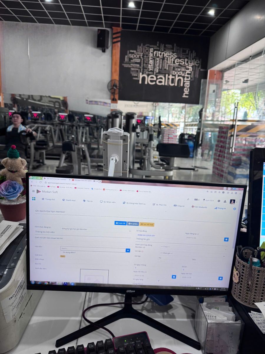 Modun triển khai phần mềm quản lý gym ModunGym, Máy chấm công checkin Face Id và app hội viên, cho phòng tập Gym 30/4 tại TP. Rạch Giá, Kiên Giang.