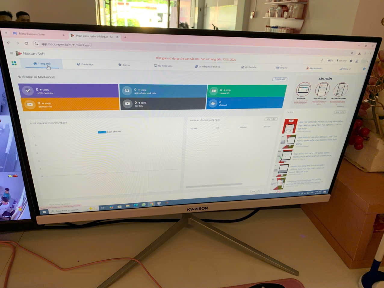 Modun triển khai phần mềm quản lý gym ModunGym, Máy chấm công checkin Face Id và app hội viên, cho phòng tập EvaGym tại Thủ Dầu Một, Bình Dương.