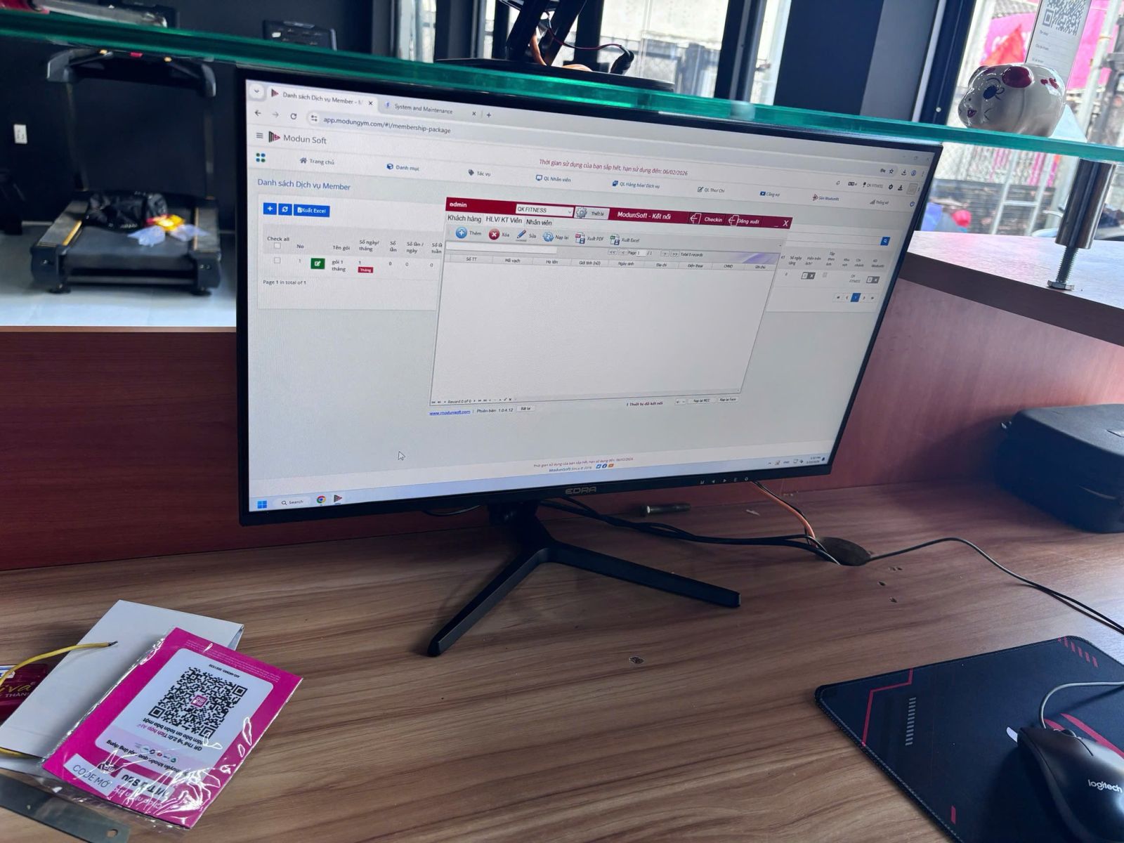 Modun triển khai phần mềm quản lý gym ModunGym, Máy chấm công checkin Face Id và app hội viên, cho phòng tập QK Fitness tại Tp.Biên Hòa, Đồng Nai.