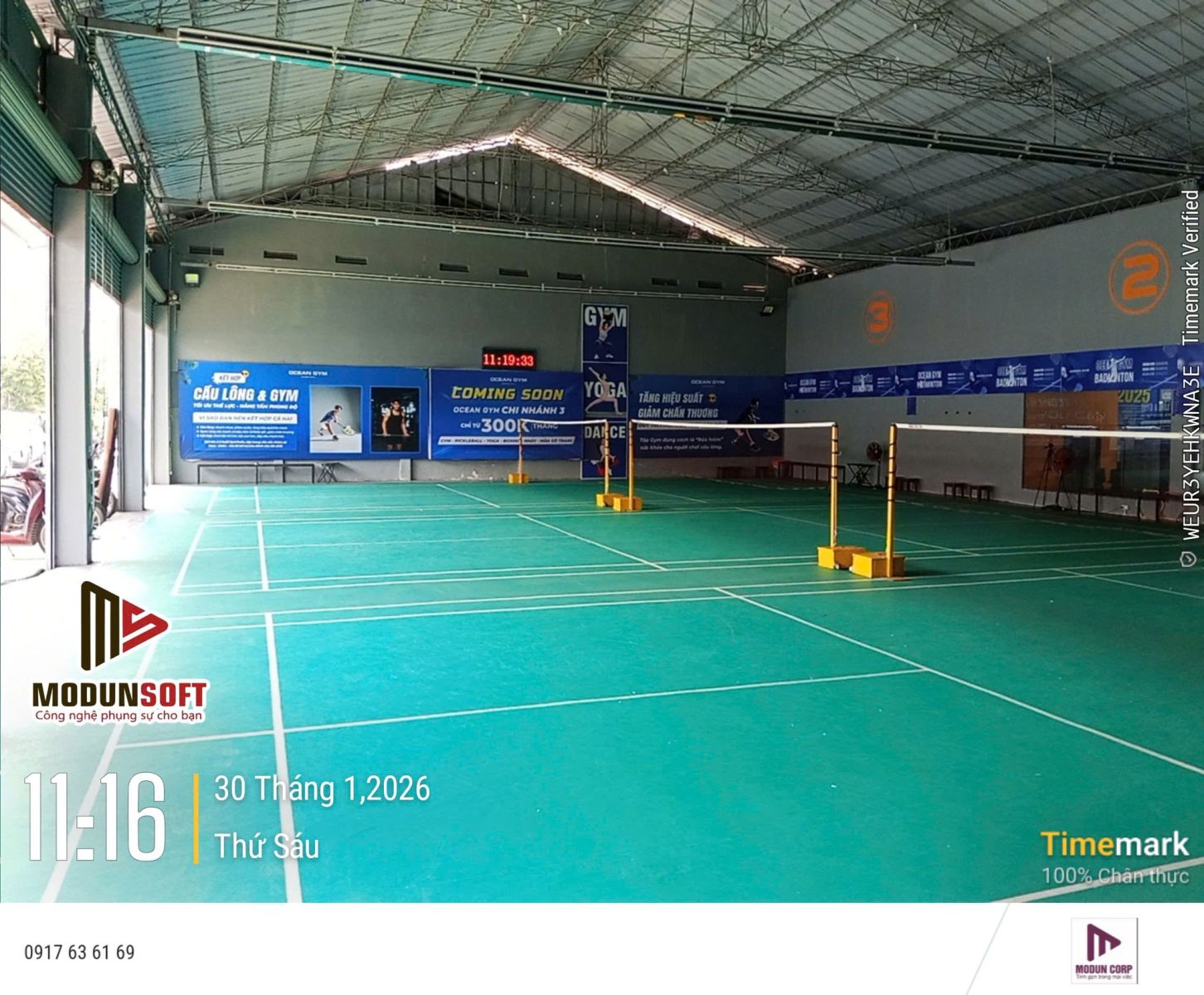 Ocean Gym phòng tập TP.HCM, triển khai phần mềm quản lý gym tại Gò Vấp, kết hợp máy chấm công Face ID kiểm soát ra vào và app hội viên, chuyển đổi số phòng tập.