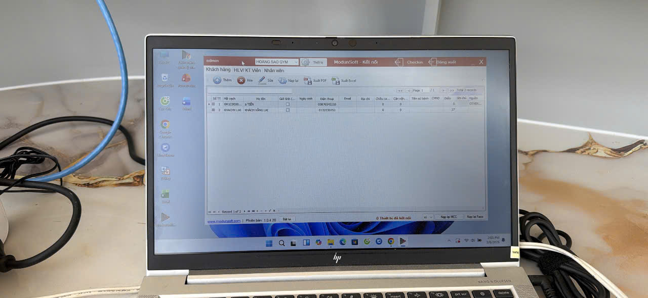 THE NEW GYM phòng tập tọa lạc tại Bến Cầu, tỉnh Tây Ninh, vừa chính thức triển khai phần mềm quản lý gym ModunGym kết hợp máy chấm công Face ID kiểm soát ra vào và app hội viên