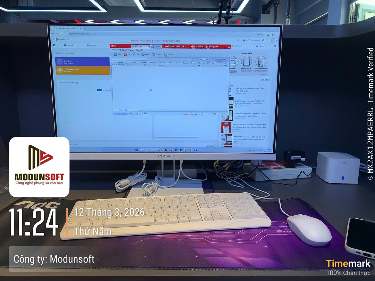 RAPTOR MMA phòng tập tọa lạc tại Q.7, Tp.HCM, vừa chính thức triển khai phần mềm quản lý gym ModunGym kết hợp máy chấm công Face ID và app hội viên