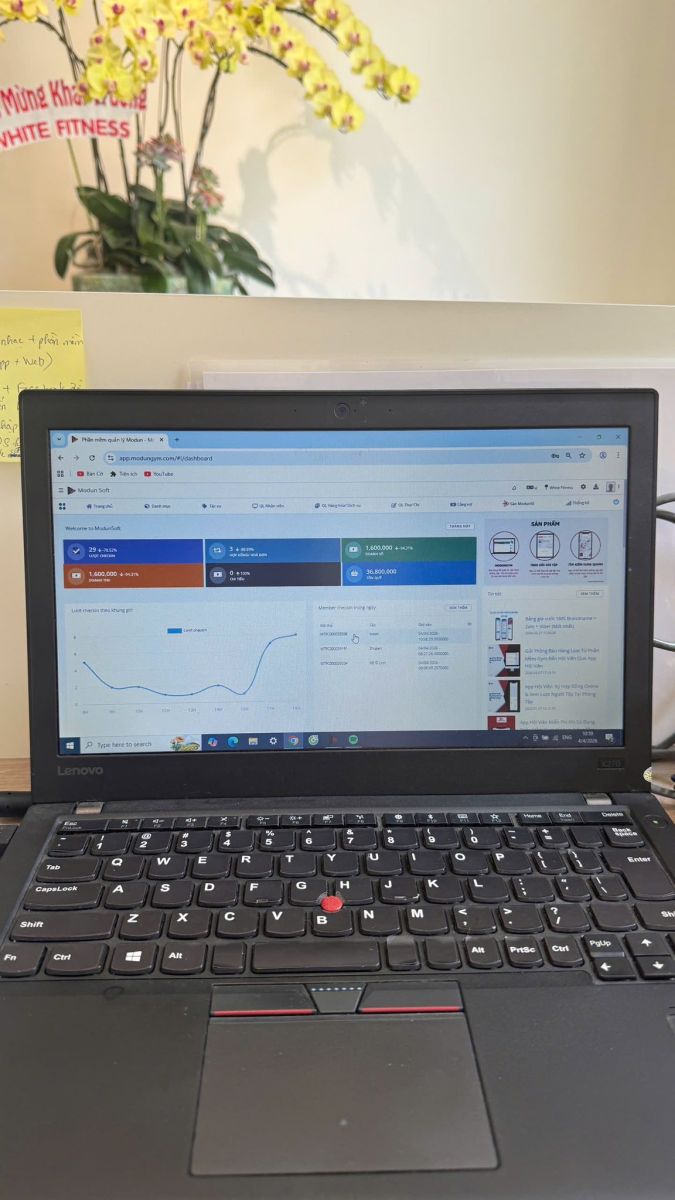 THE WHITE GYM phòng tập tọa lạc tại TP. Thủ Đức, TP.HCM, vừa chính thức triển khai phần mềm quản lý phòng gym ModunGym kết hợp máy chấm công Face ID và app hội viên