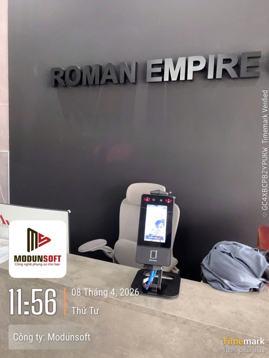 ROMAN EMPIRE GYM phòng tập tọa lạc tại Thuận An, Bình Dương, vừa chính thức triển khai phần mềm quản lý phòng gym ModunGym kết hợp máy chấm công Face ID và app hội viên