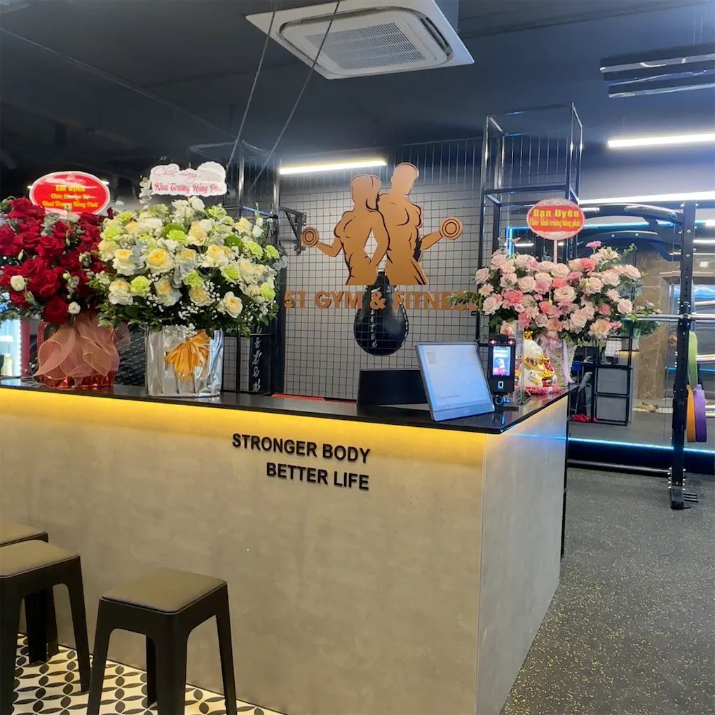 51 GYM FITNESS phòng tập tại Hà Nội, vừa triển khai phần mềm quản lý phòng gym ModunGym kết hợp máy chấm công face id và app hội viên