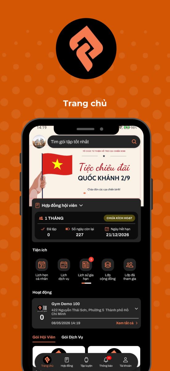 Hướng dẫn App hội viên Loyalty cho phòng tập Fix Private Gym