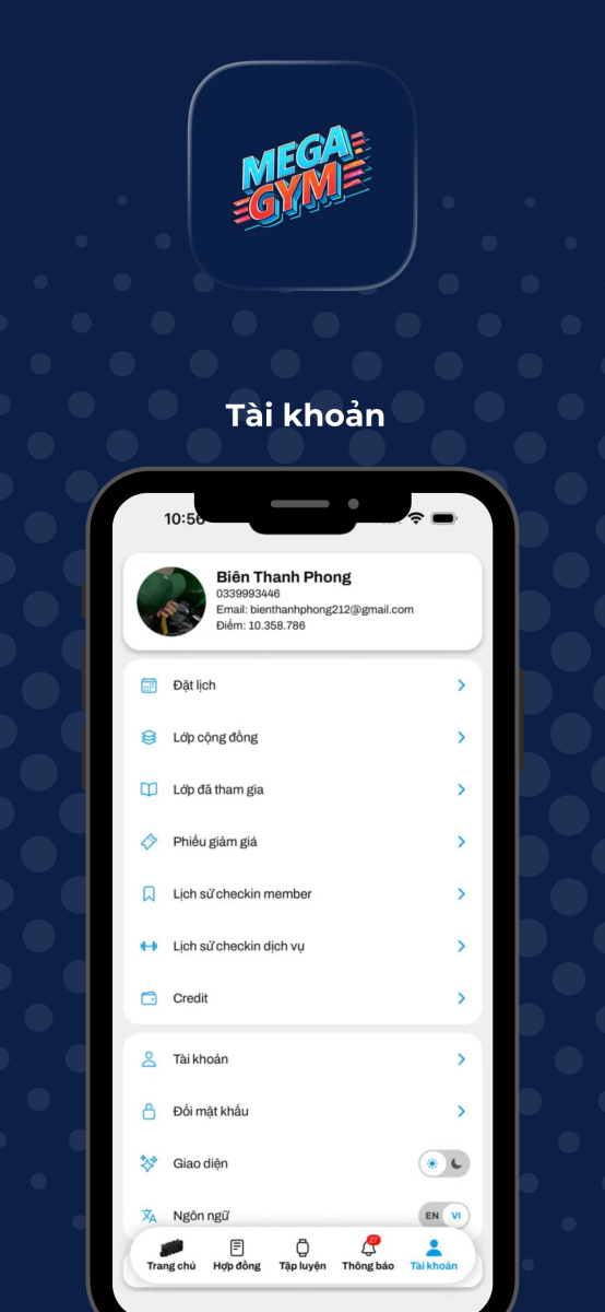 Modun tự hào là đơn vị phát triển hệ sinh thái quản lý phòng gym toàn diện. Mới đây, chúng tôi đã hợp tác cùng Mega Gym để xây dựng và triển khai App Hội viên Loyalty dành riêng cho khách hàng của phòng tập.